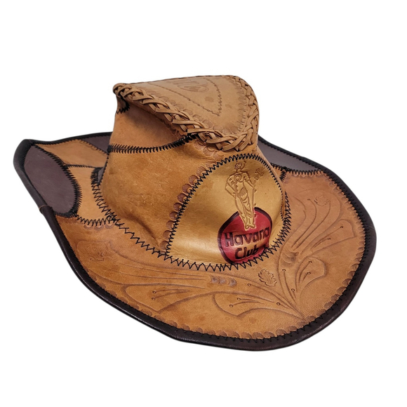 Havana Club Handmade Genuine Colorblock Leather Women\'s Hat main image 10